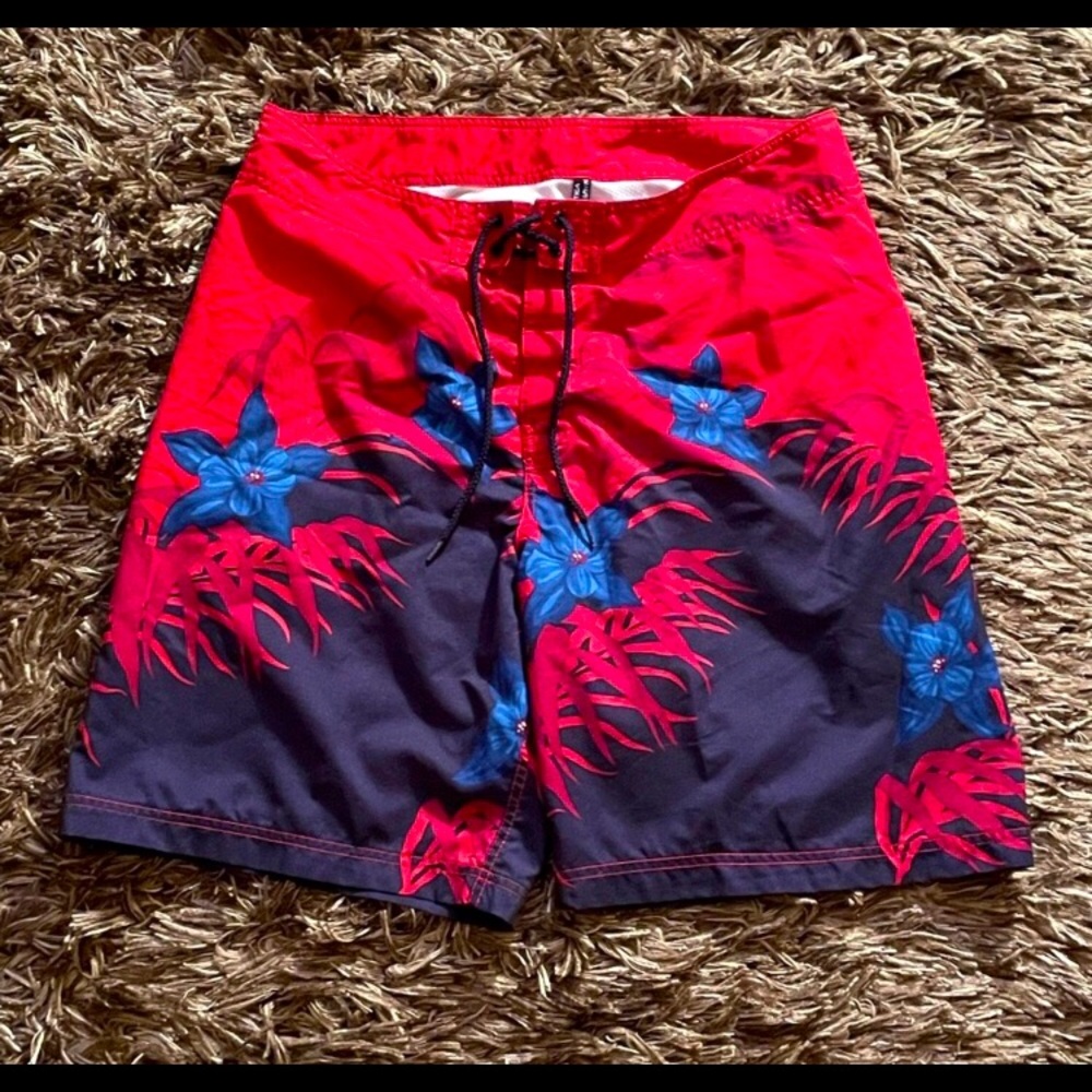 Nautica Men’s Swim Trunks Red & Blue Size 34W